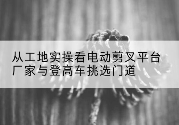 镇安电动剪叉升降平台厂家-从工地实操看电动剪叉平台厂家与登高车挑选门道
